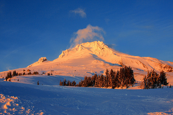 Mt Hood Winter Timberline Sunset